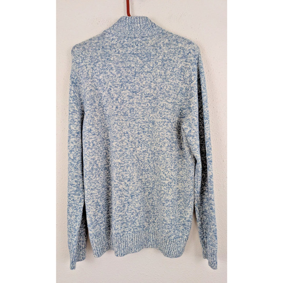 New Even Tide sz L Mock Neck 1/4 zip Sweater beach comber blue men 1632 - Picture 4 of 6